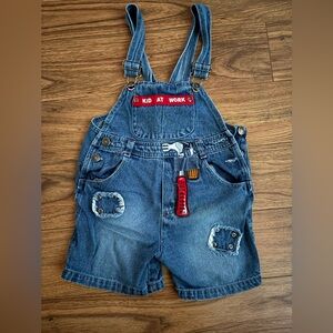 Kids Denim Overall Shorts